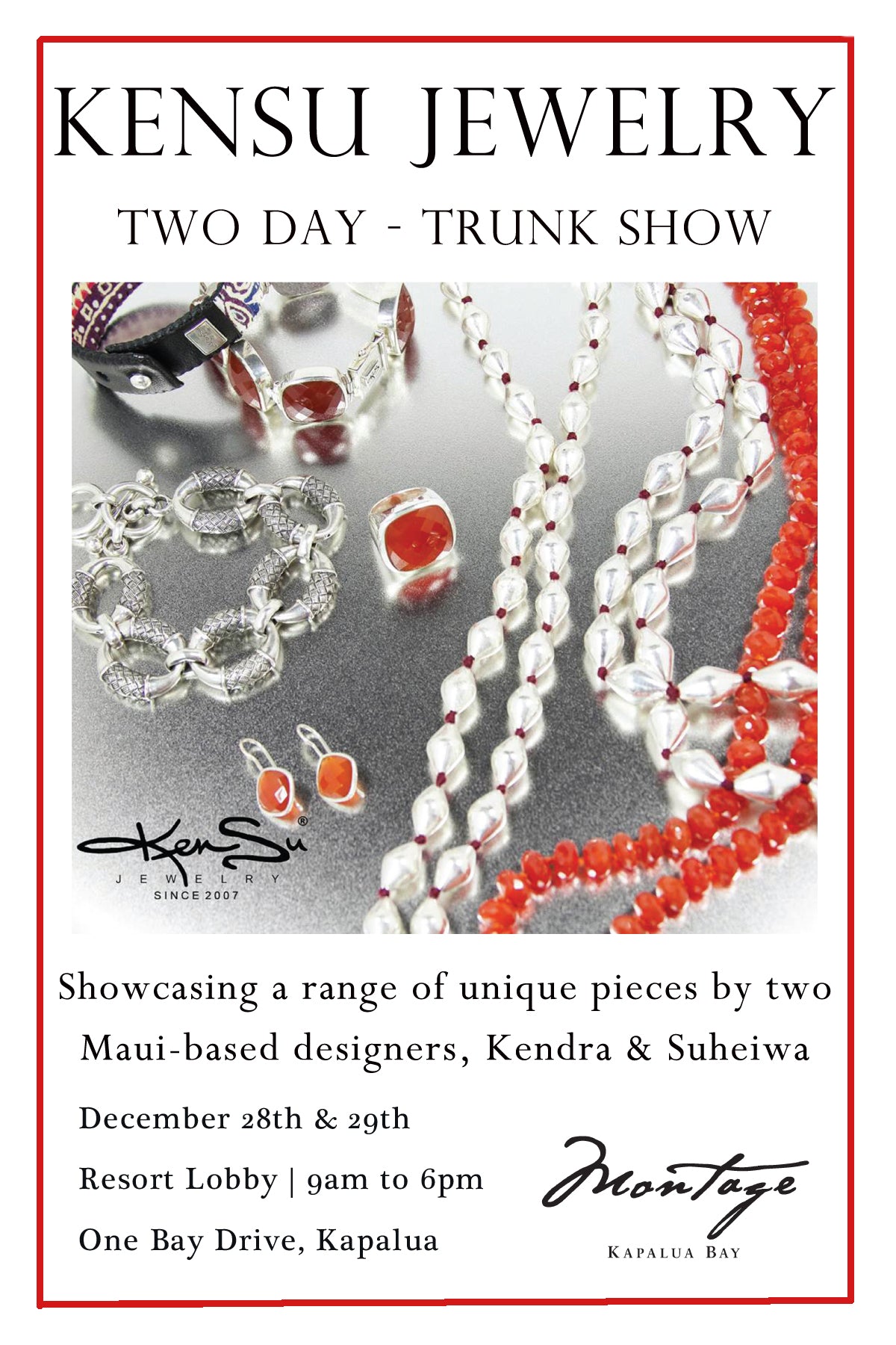 KenSu Jewelry at the Montage Kapalua Bay Resort Lobby
