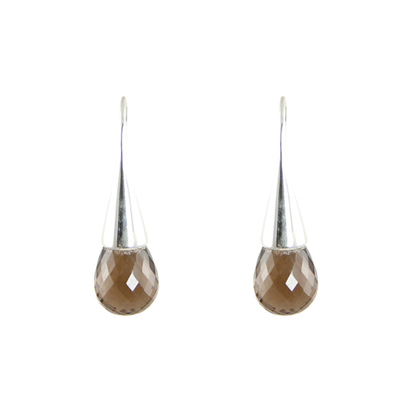 KenSuJewelry Cone Earrings with Smokey Quartz 