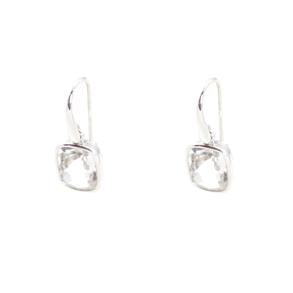 KenSu Jewelry Dangle Earrings - with Crystal Quartz Signature Collection Hand Made Jewelry